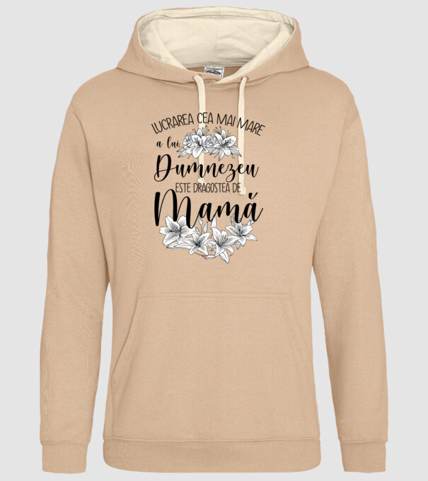 Lucrarea cea mai mare a lui Dumnezeu este dragostea de mamă model nisipiu pe tricou