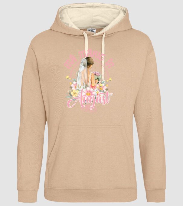 mă mărit - în august model nisipiu pe tricou