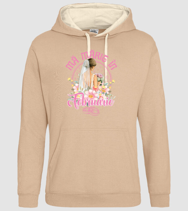 mă mărit - în februarie model nisipiu pe tricou