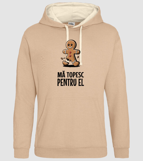 Mă topesc pentru el alb model nisipiu pe tricou