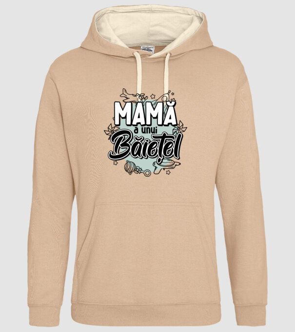 Mamă a unui băiețel model nisipiu pe tricou