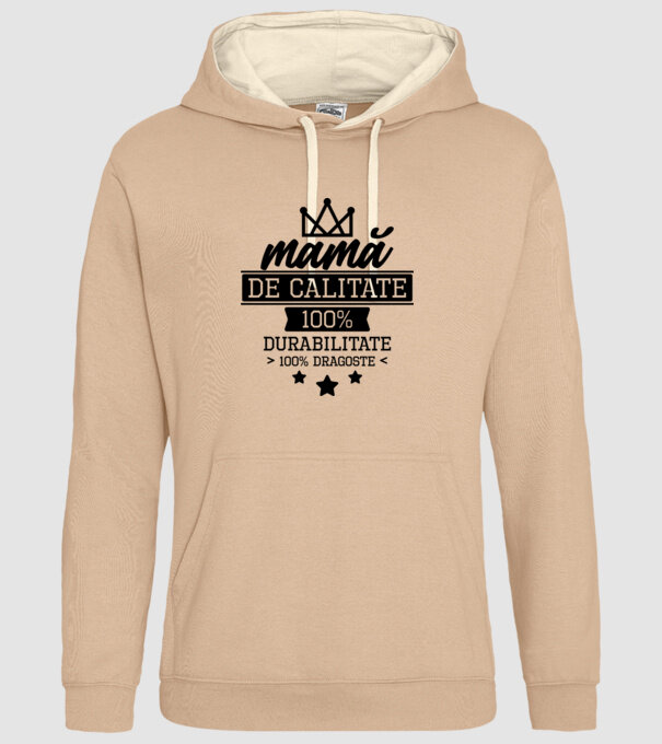 mamă de calitate, 100% durabilitate 100% dragoste model nisipiu pe tricou