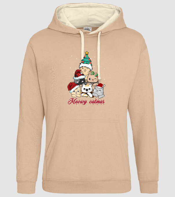 Meowy catmas model nisipiu pe tricou