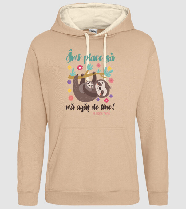 Îmi place că te agăți de mine! model nisipiu pe tricou