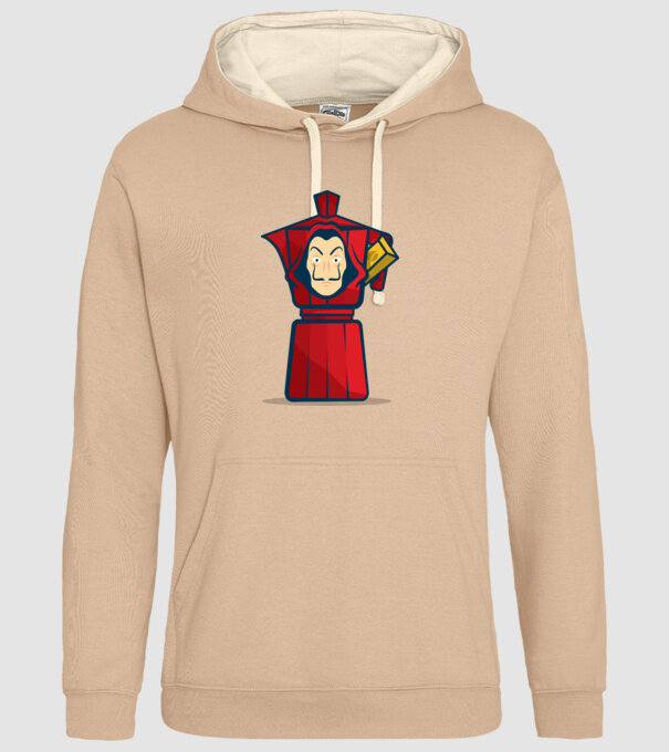 money heist coffee model nisipiu pe tricou