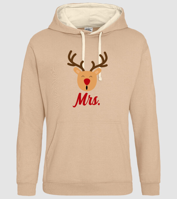 Mrs Reindeer christmas couple model nisipiu pe tricou