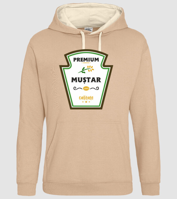 muștar premium - calitate model nisipiu pe tricou