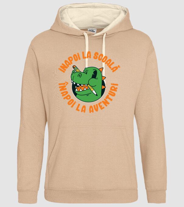 Înapoi la școală, înapoi la aventuri model nisipiu pe tricou