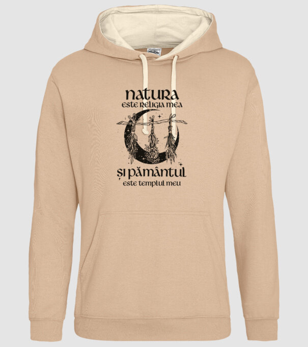 Natura este religia mea model nisipiu pe tricou