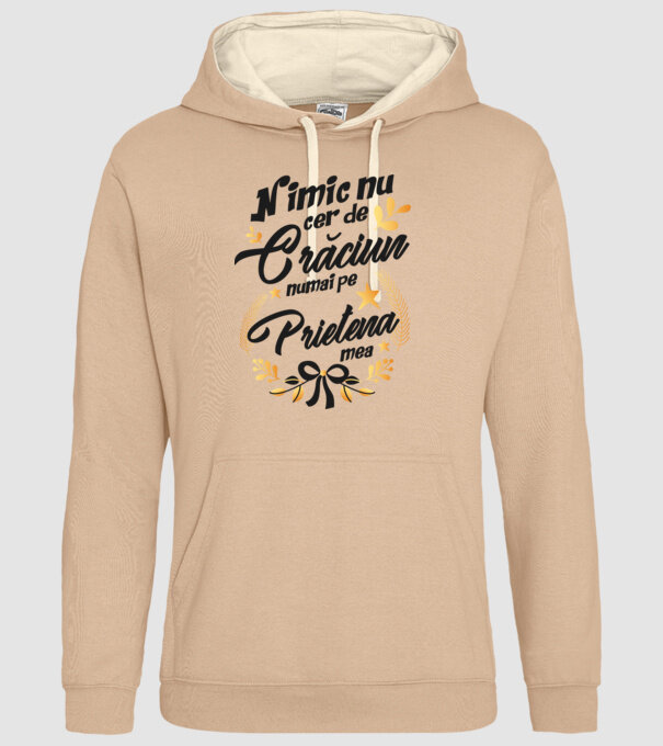 nimic nu cer de Crăciun, numai pe prietena mea model nisipiu pe tricou