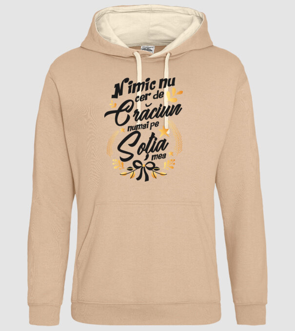 nimic nu cer de Crăciun, numai pe soția mea model nisipiu pe tricou