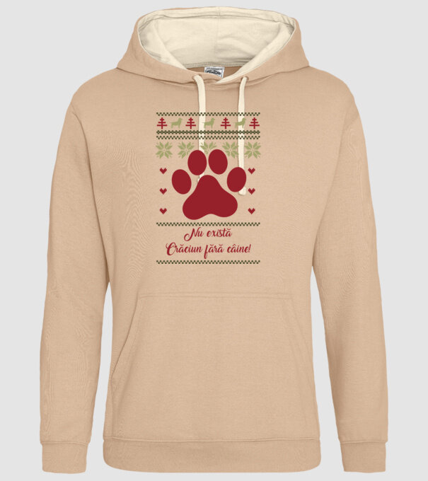 nu există Crăciun fără câine model nisipiu pe tricou