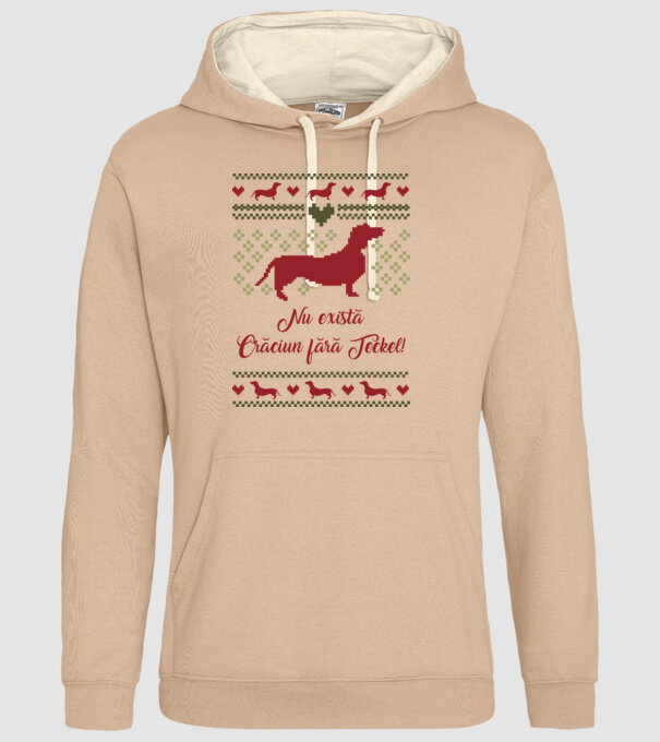 nu există Crăciun fără Teckel model nisipiu pe tricou