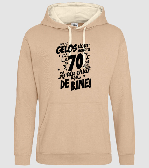 NU FI GELOS DOAR PENTRU CĂ LA  70 DE ANI model nisipiu pe tricou