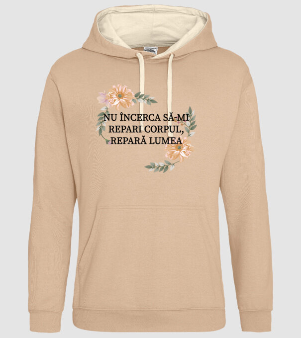 nu încerca să-mi repari corpul, repară lumea model nisipiu pe tricou