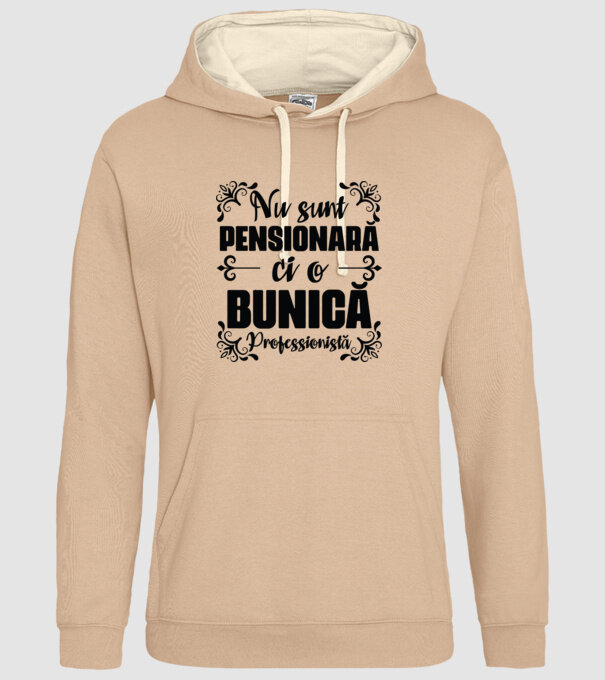 Nu sunt_ pensionară, ci o bunică profesionistă model nisipiu pe tricou