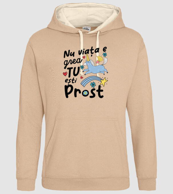 Nu viața e grea, tu ești prost model nisipiu pe tricou