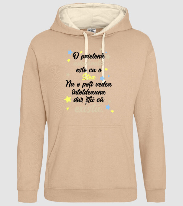 O prietenă adevărată este ca o stea. Nu o poți vedea întotdeauna, dar știi că există. model nisipiu pe tricou