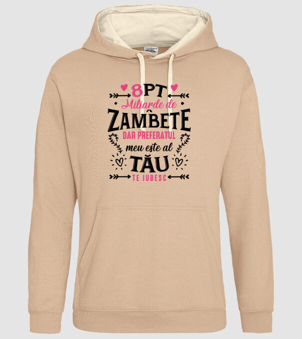 Opt miliarde de zâmbete model nisipiu pe tricou