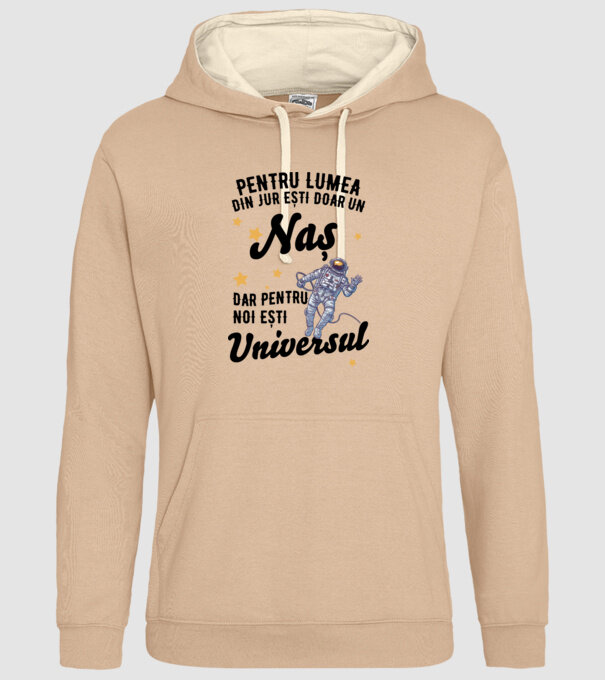 Pentru lumea din jur ești doar o naș, dar pentru noi ești întreaga lume 02 (2) model nisipiu pe tricou