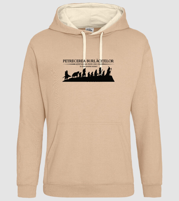 petrecerea burlăcițelor - așteptați-mă peste cinci zile - în zori dinspre răsărit model nisipiu pe tricou
