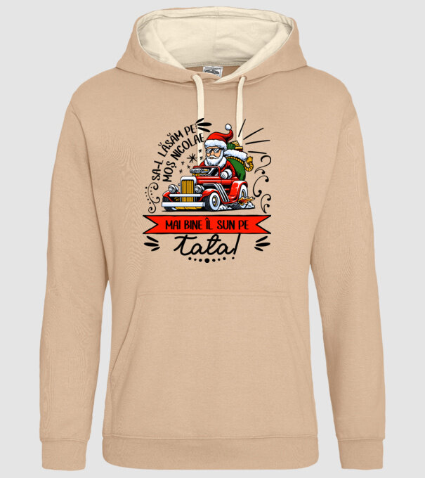 Să-l lăsăm pe Moș Nicolae, mai bine îl sun pe tata! model nisipiu pe tricou