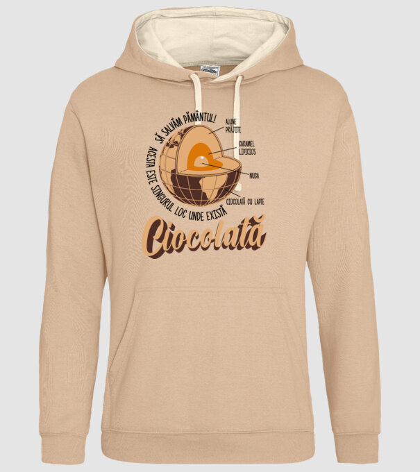 să salvăm Pământul! acesta este singurul loc unde există ciocolată - alune prăjite, caramel lipicios, nuga, ciocolată cu lapte model nisipiu pe tricou