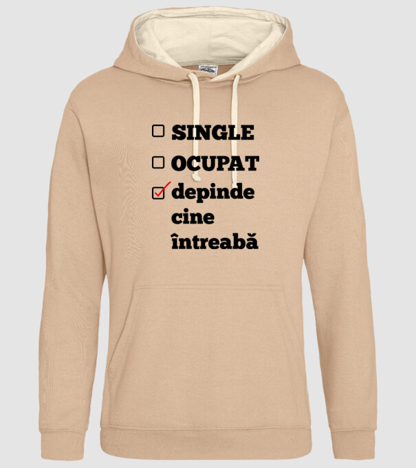 single, ocupat, depinde cine întreabă model nisipiu pe tricou