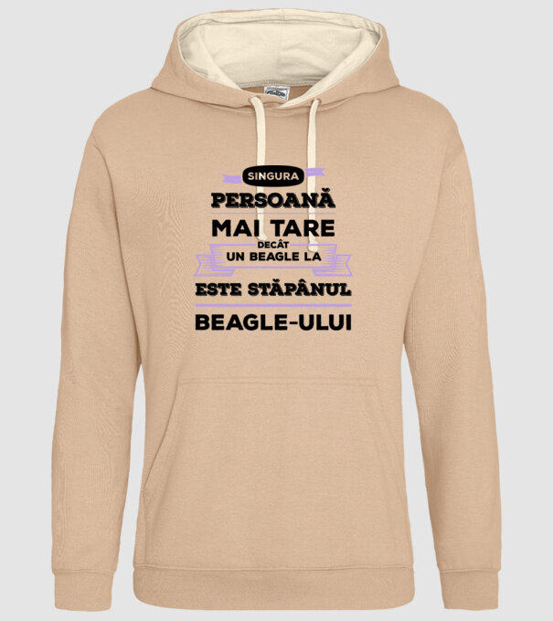singura persoană mai tare decât un Beagle la este stăpânul Beagle-ului model nisipiu pe tricou