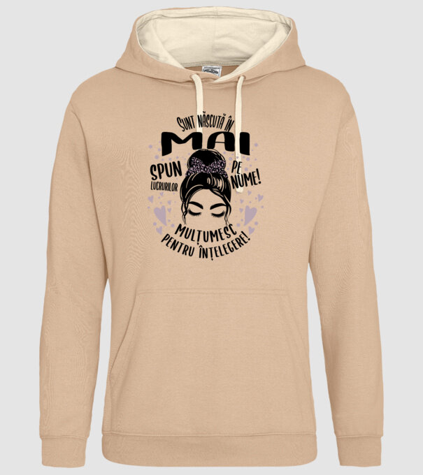 Sunt născută în - mai - spun lucrurilor pe nume! - mulțumesc pentru înțelegere! model nisipiu pe tricou