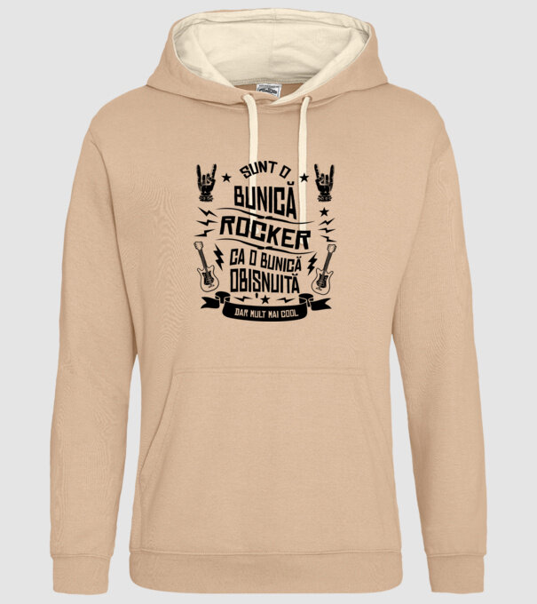 Sunt o bunică rocker, ca o bunică obișnuită, dar mult mai cool model nisipiu pe tricou