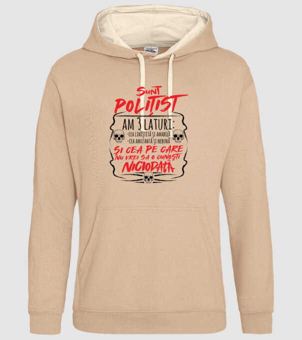 sunt polițist am 3 laturi model nisipiu pe tricou
