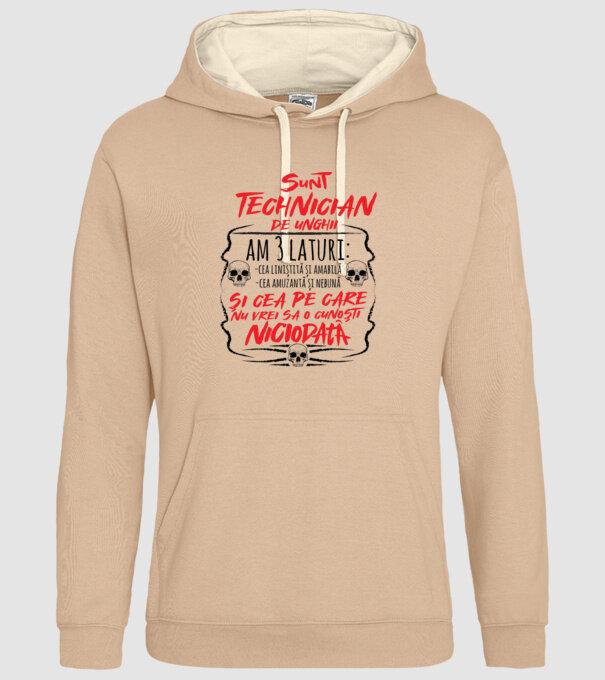 sunt tehnician de unghii am 3 laturi model nisipiu pe tricou