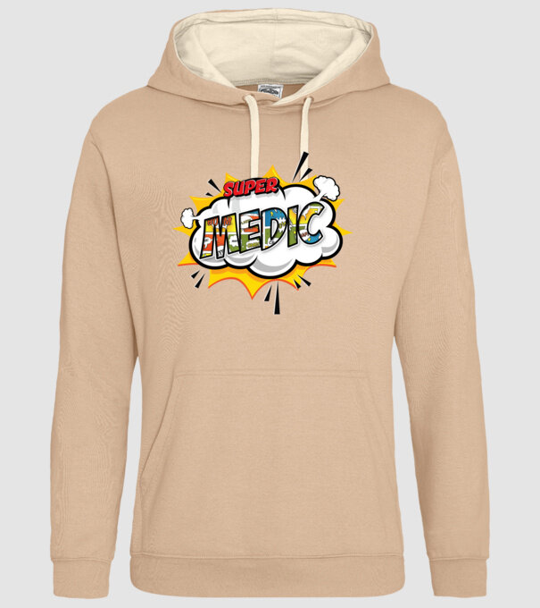 Super Medic model nisipiu pe tricou