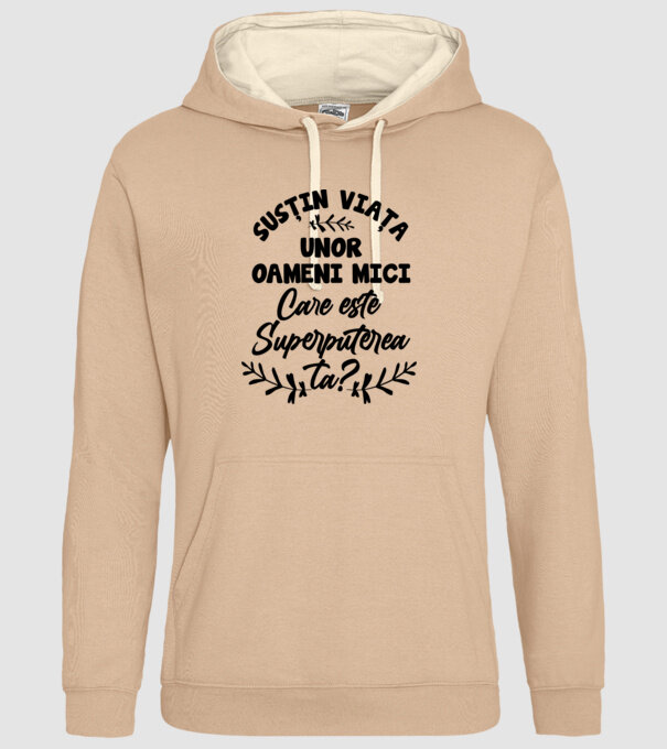 Susțin viața unor oameni mici. Care este superputerea ta model nisipiu pe tricou
