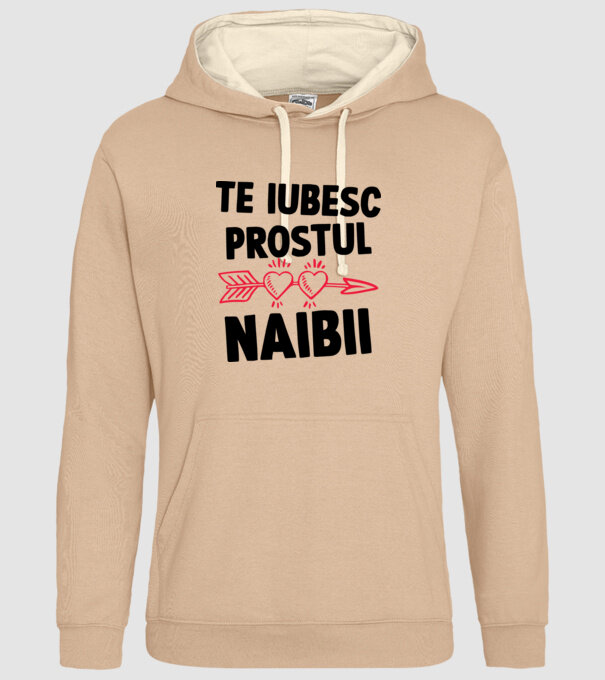 Te iubesc, prostul naibii model nisipiu pe tricou