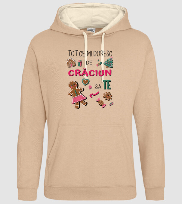 Tot ce-mi doresc de Crăciun să TE Femei alb model nisipiu pe tricou