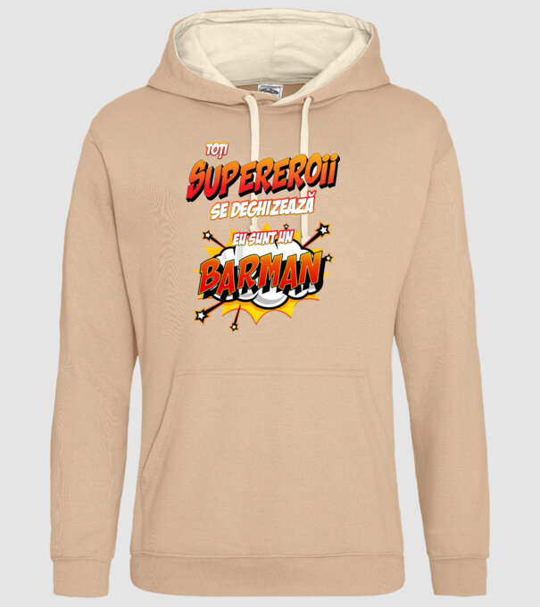 Toți supereroii se deghizează, eu sunt un barman model nisipiu pe tricou