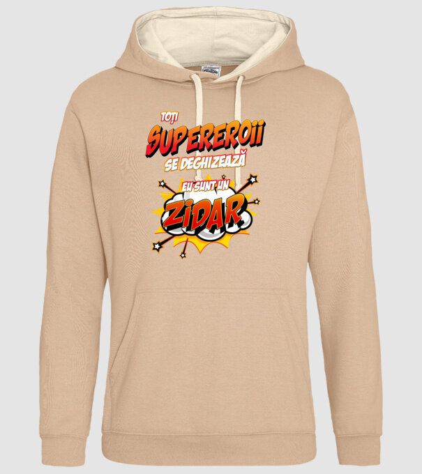 Toți supereroii se deghizează, eu sunt un zidar model nisipiu pe tricou