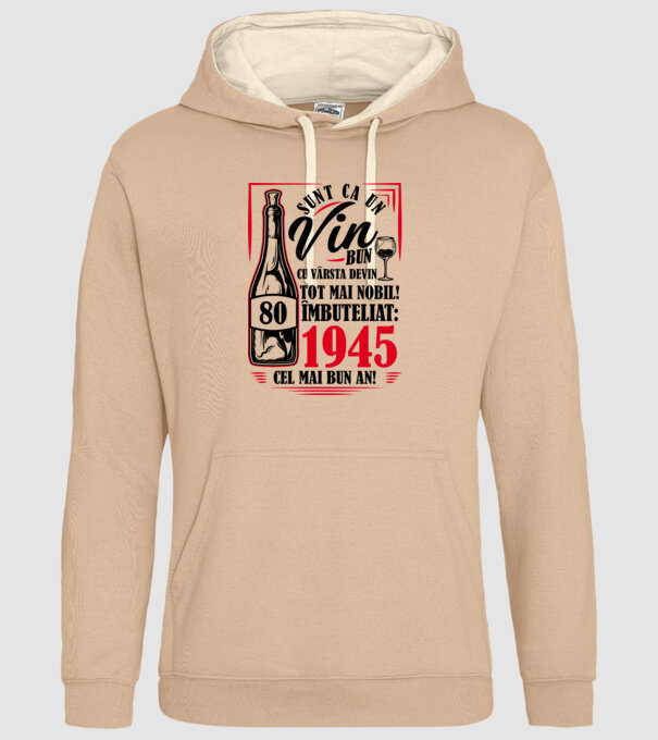 Un Vin Bun 1945 - Alb model nisipiu pe tricou