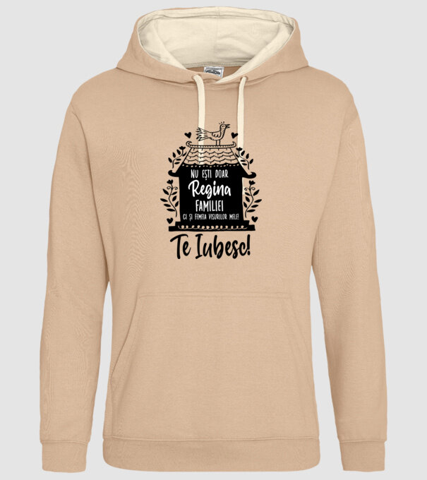 Valentine_nu ești doar regina familiei, ci și femeia visurilor mele  model nisipiu pe tricou