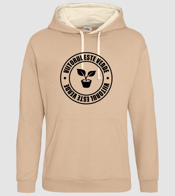 Viitorul este verde model nisipiu pe tricou
