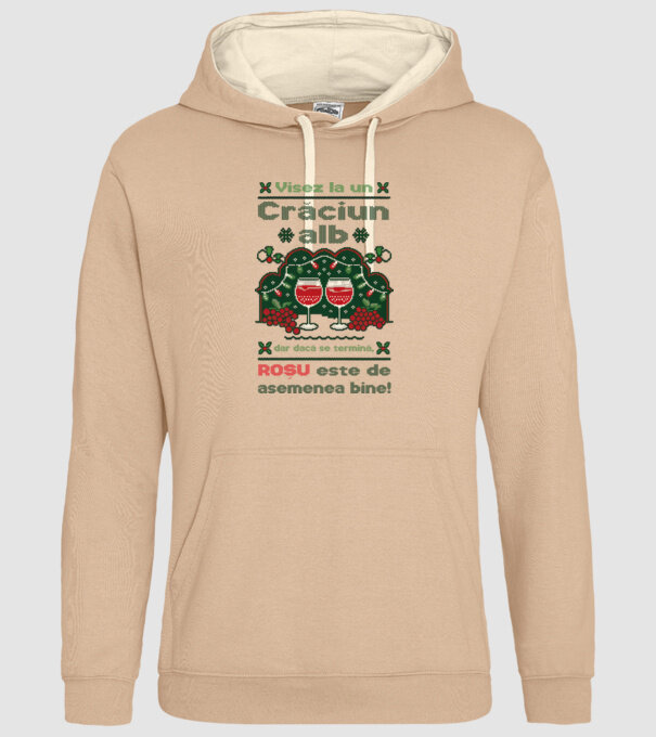 Visez la un Crăciun alb dar dacă se termină, Roșu este de asemenea bine! alb model nisipiu pe tricou