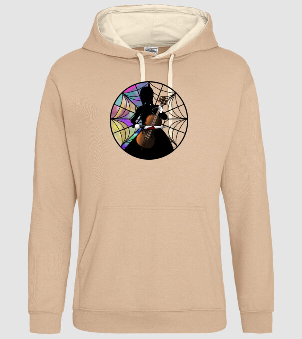 Wednesday Addams Cello - Enid room model nisipiu pe tricou
