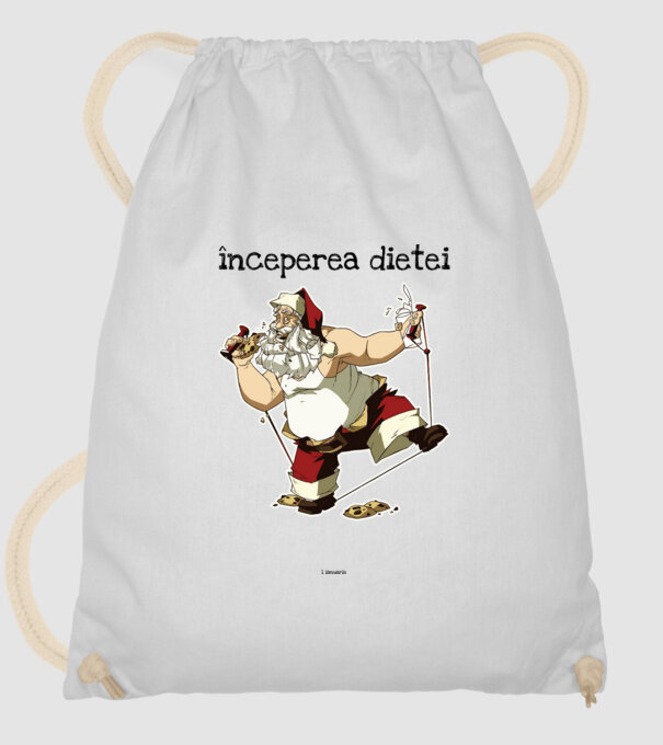 începerea dietei - 1 ianuarie model alb pe tricou