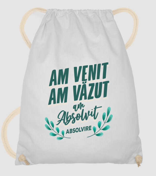 Absolvire model alb pe tricou