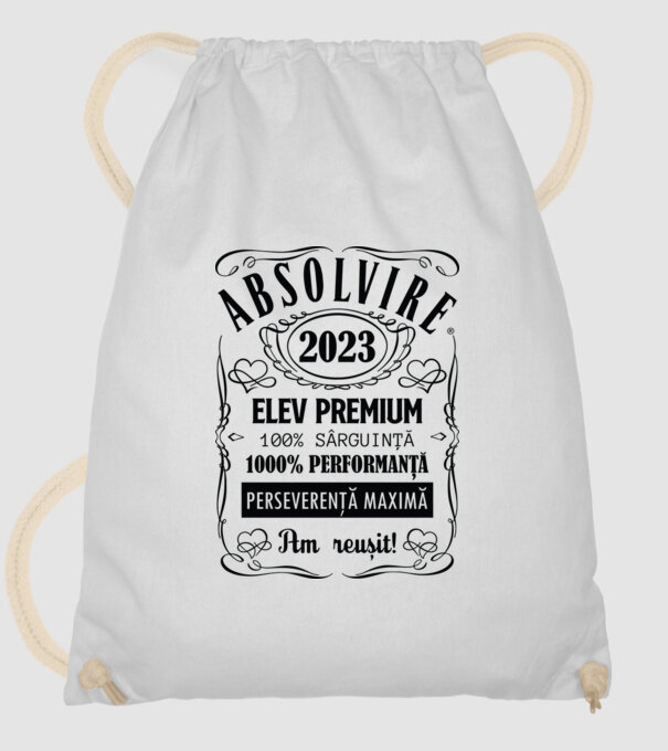 Absolvire Premium model alb pe tricou