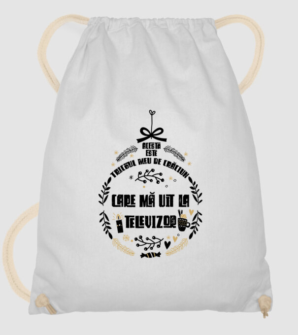 acesta este tricoul meu de Crăciun_care ma uit la televizor model alb pe tricou
