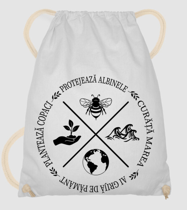 Ai grijă de Pământ model alb pe tricou