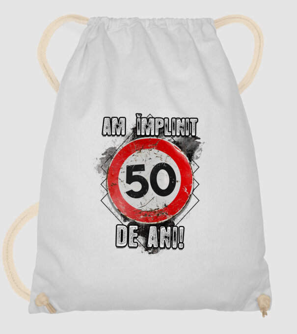 Am împlinit 50 de ani! model alb pe tricou